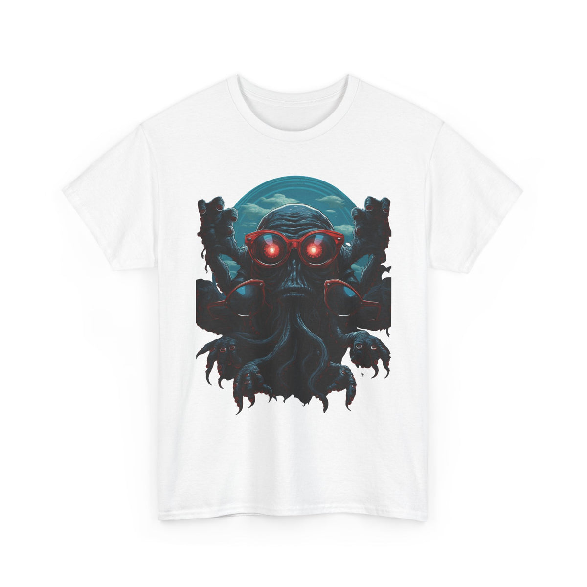 Cosmic Horror Creature T-Shirt | Retro Alien Graphic - product view