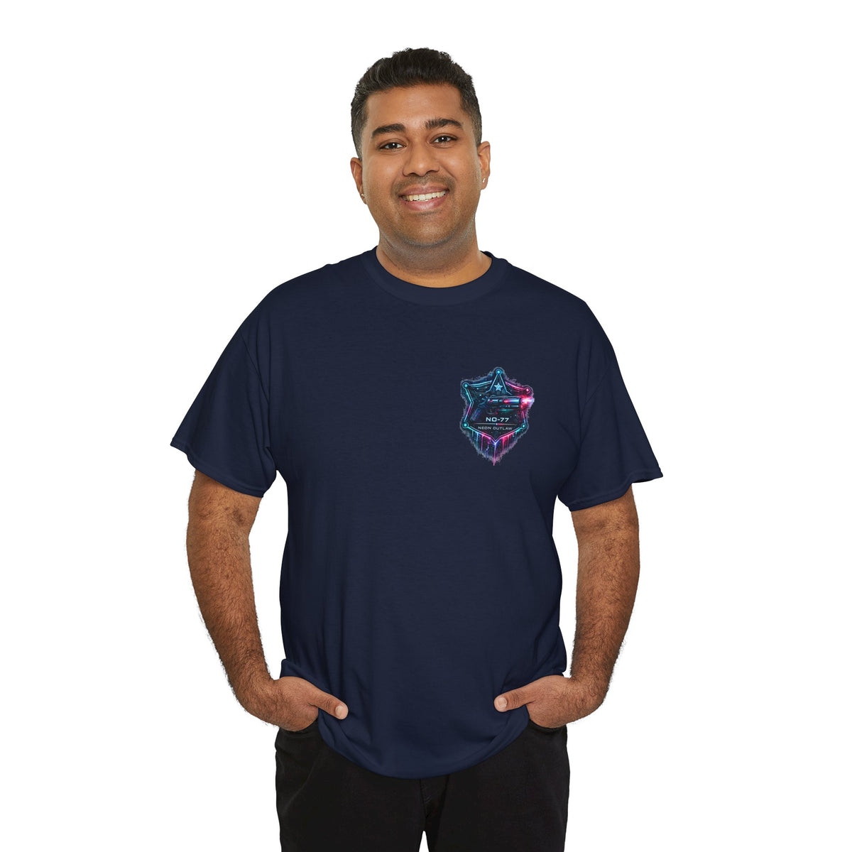 Neon Outlaw Cyberpunk Graphic T-Shirt - product view