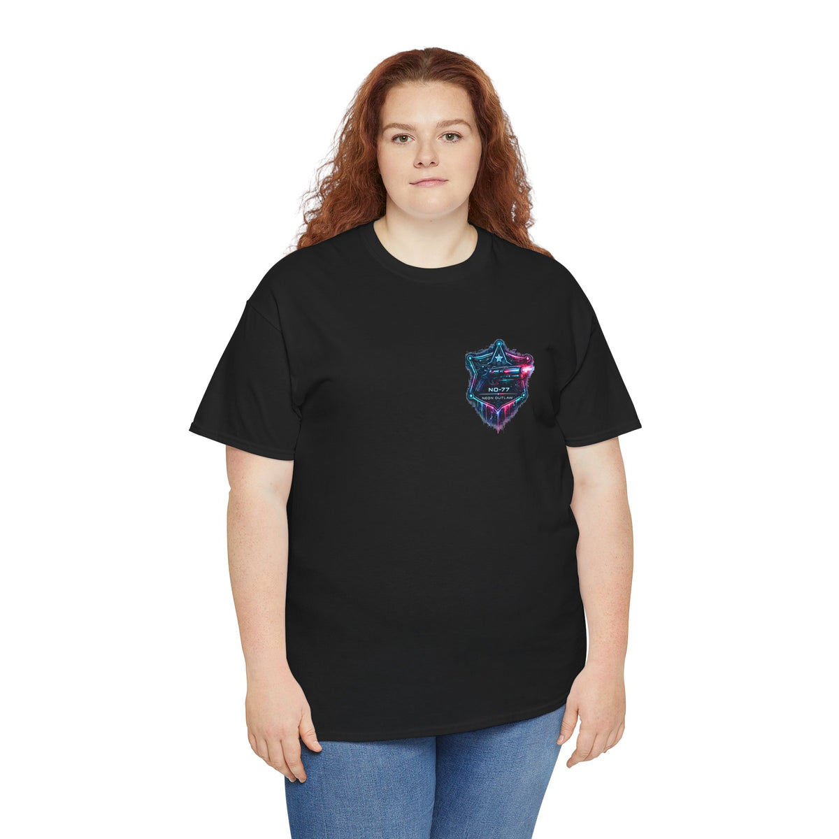 Neon Outlaw Cyberpunk Graphic T-Shirt - product view