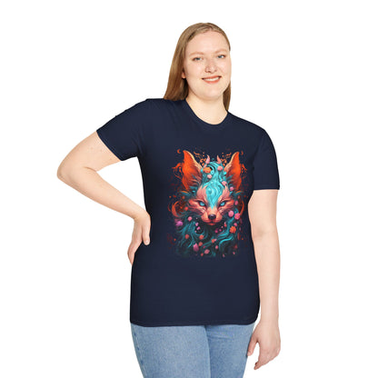 Mystic Fox Graphic T-Shirt — Vibrant Fantasy Fox Art Tee