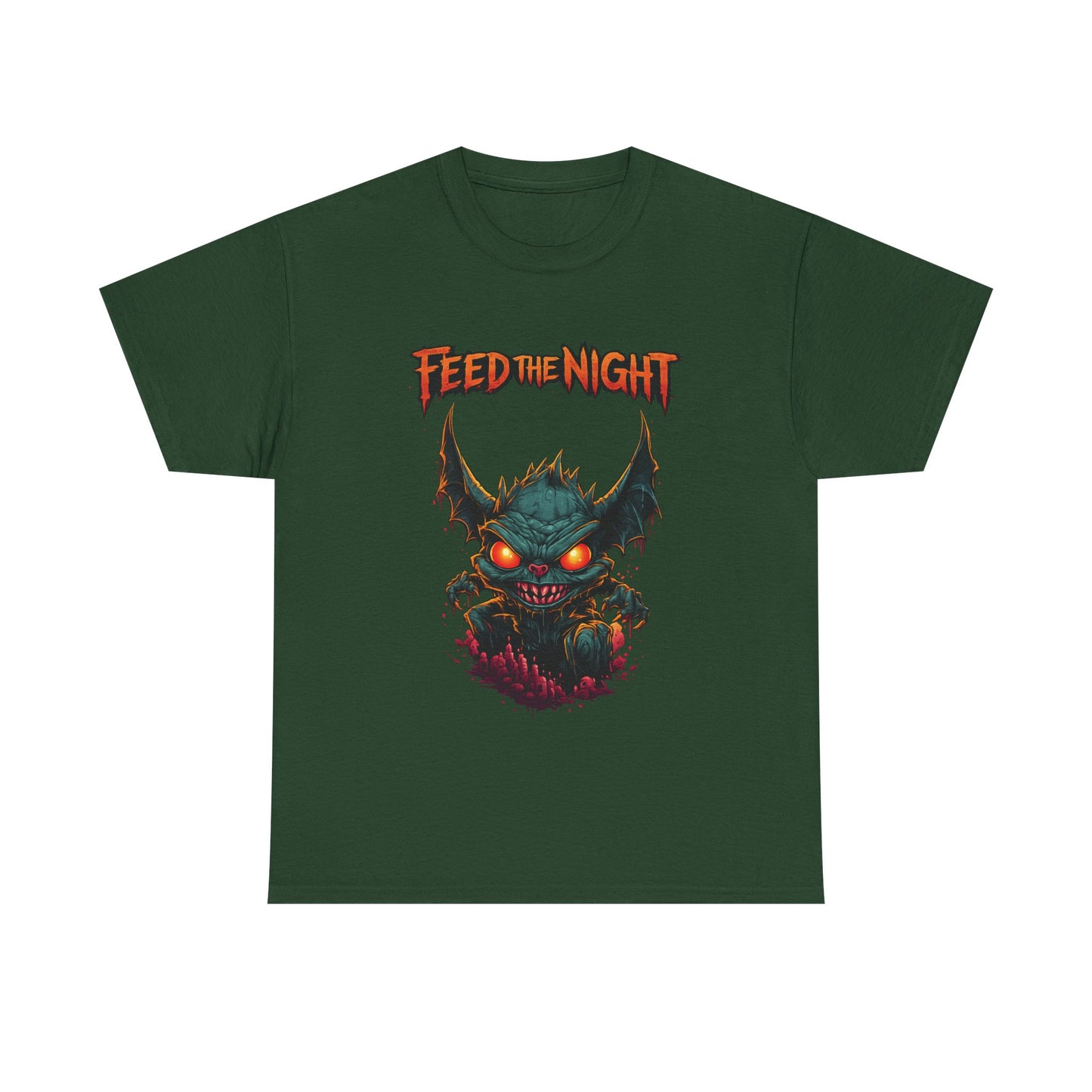 Feed the Night T-Shirt — Glow-Eyed Monster Graphic Tee
