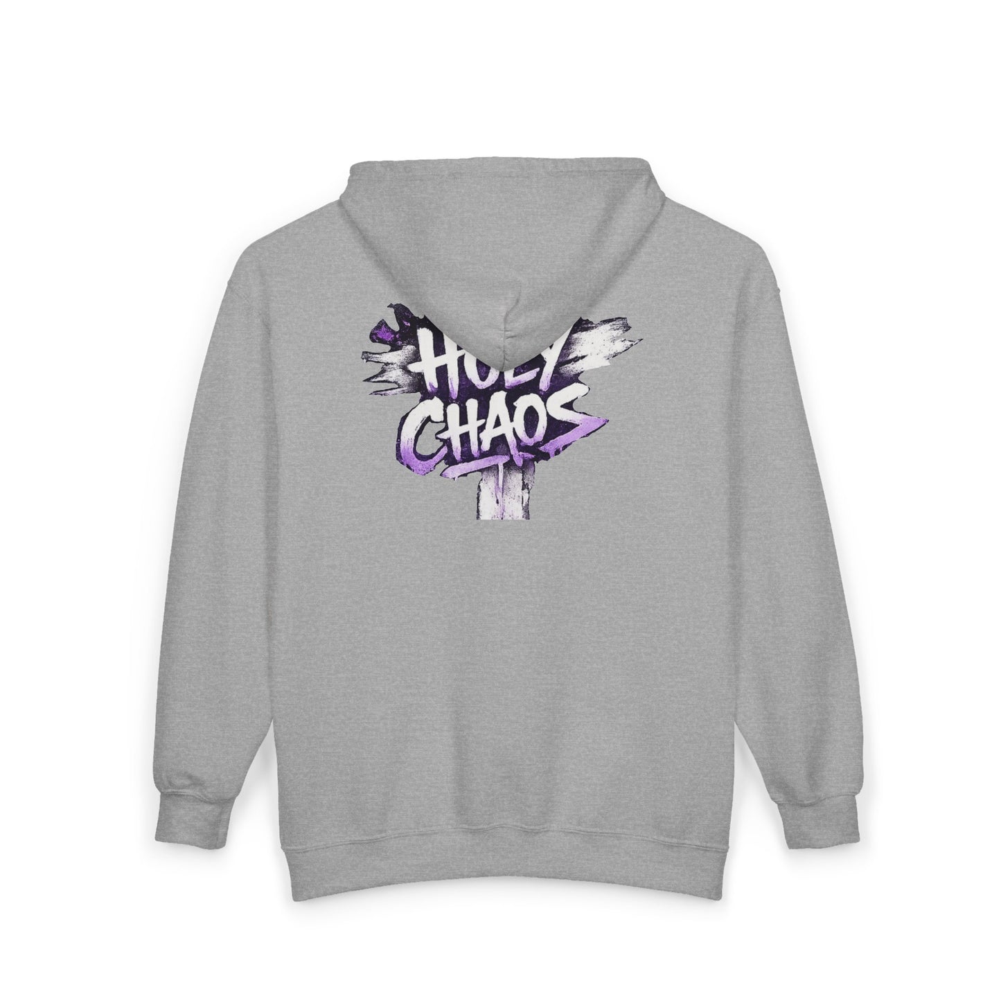 Holy Chaos Zip Hoodie — Christian Graphic Full‑Zip Sweatshirt