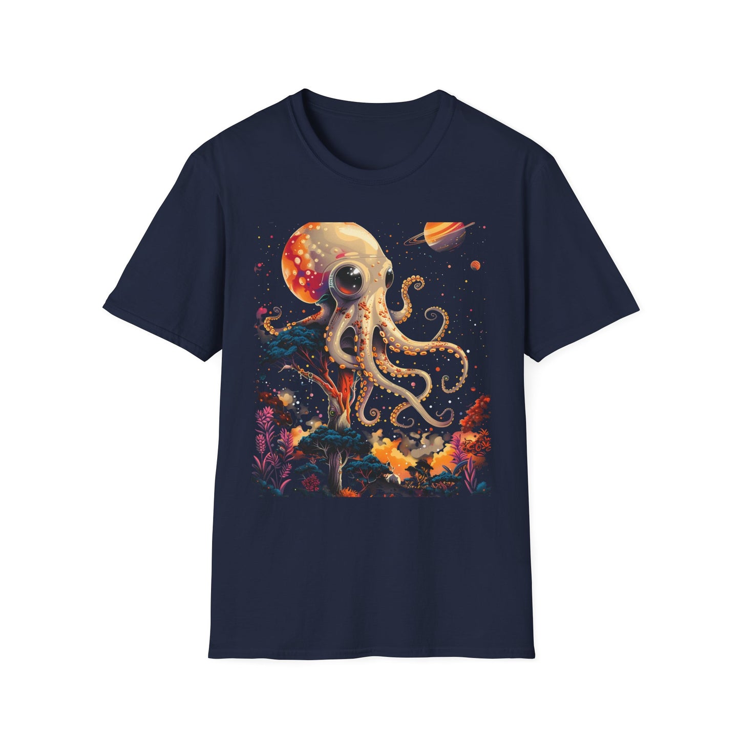 Octopus Space Art T-Shirt — Cosmic Deep Sea Graphic Tee