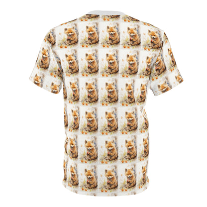Ginger Cat Pattern All-Over Print T-Shirt - product view