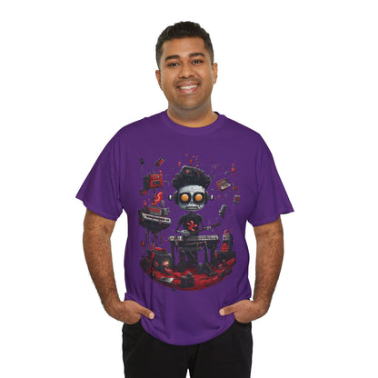 Cyberpunk Skull DJ T-Shirt — Neon Gamer Streetwear