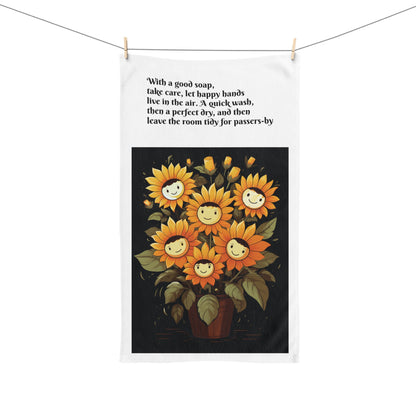 Cheerful Sunflower Hand Towel, Floral Kitchen Decor, Summer Gift, Home Accessories, Bright and Fun Towel for All Occasions