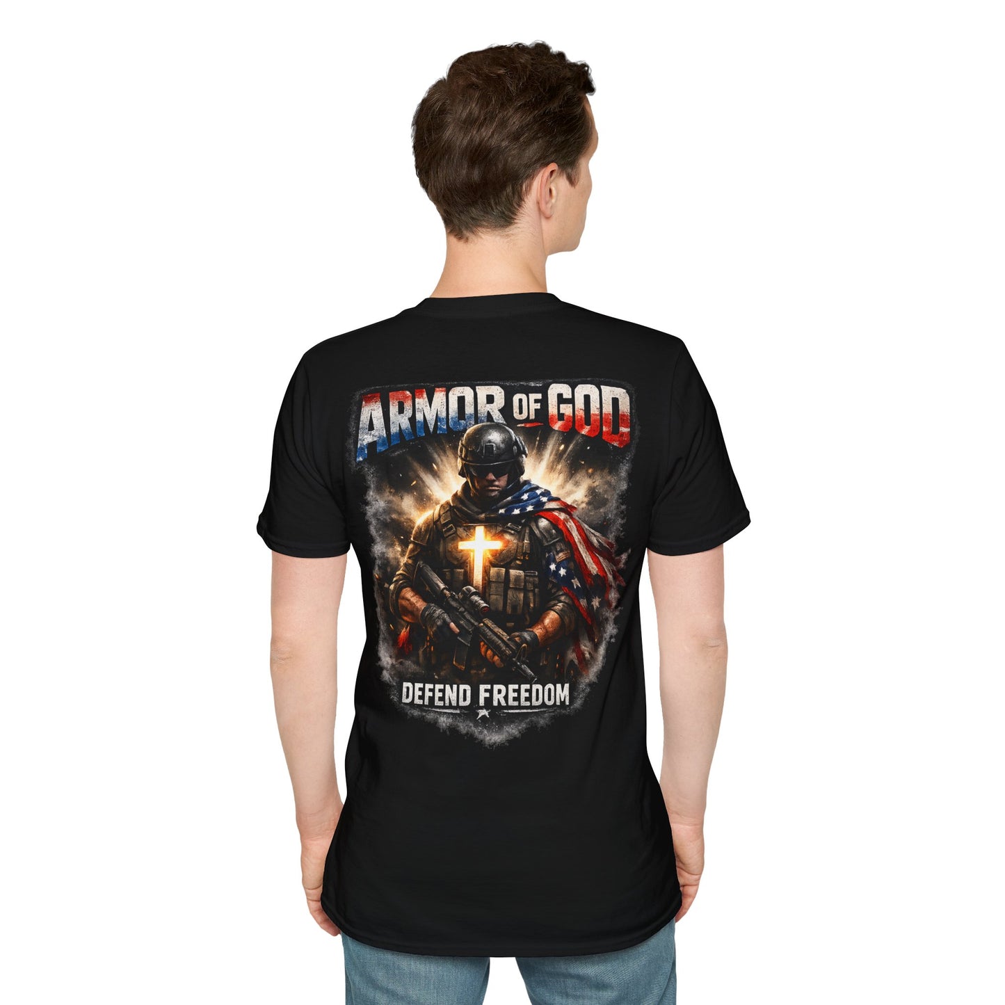 Armor of God Christian T-Shirt | Defend Freedom Faith Graphic Tee | Under His Protection Bible Shirt