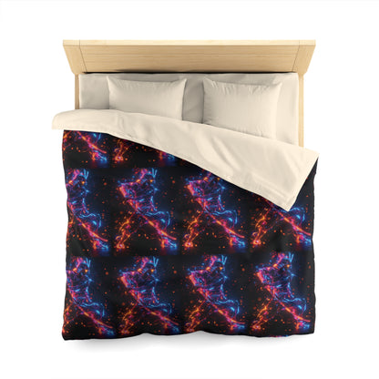 Vibrant Samurai Microfiber Duvet Cover | Futuristic Bedspread, Ninja Bedding, Anime Decor, Bedroom Makeover, Cozy Sleep