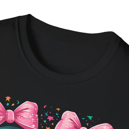 Cute Gothic Twin Dolls T-Shirt — Matching Pink Bow Kawaii Design