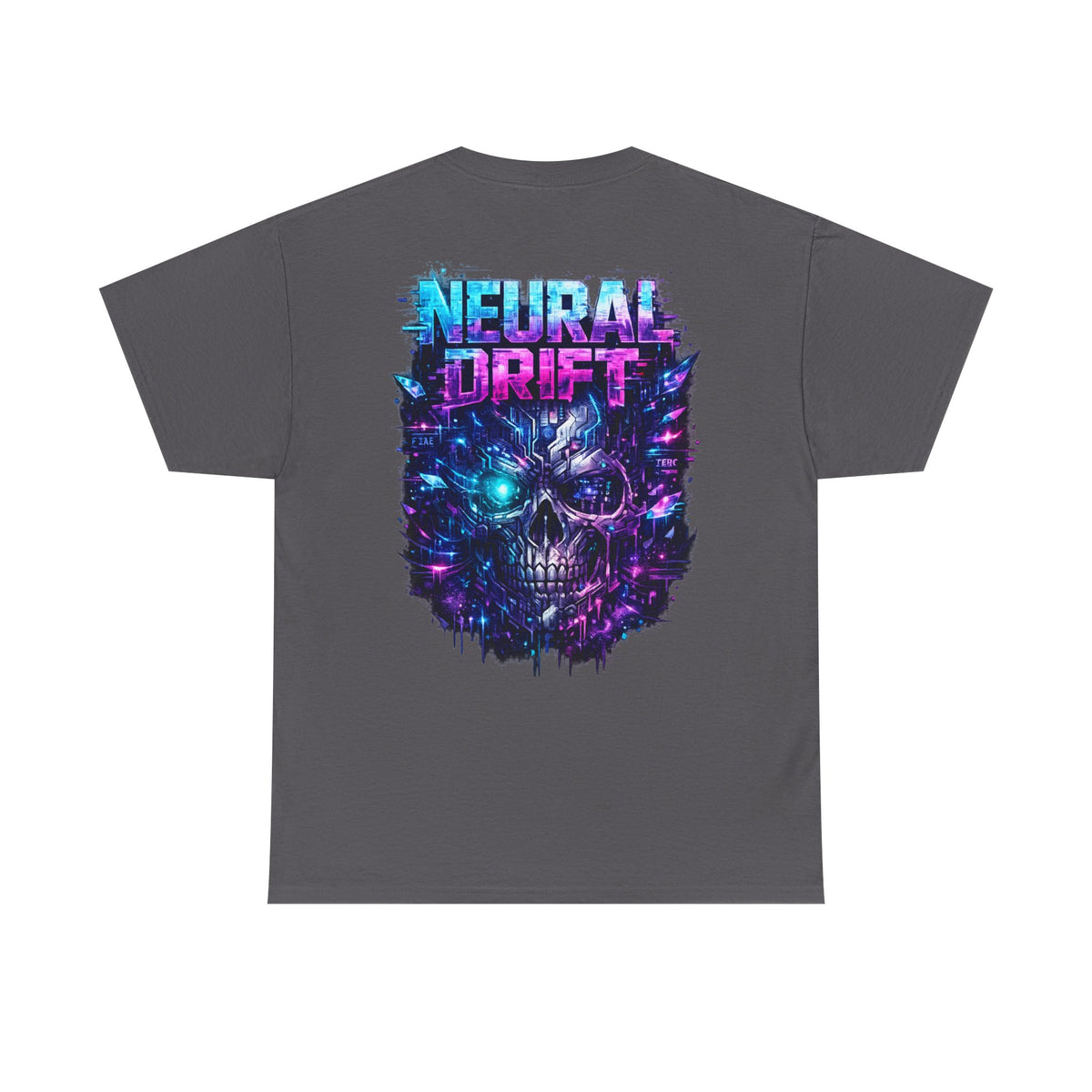 Neural Drift Cyberpunk Skull T-Shirt - product view