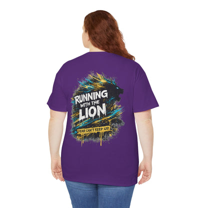 Running With the Lion Christian T-Shirt - product view