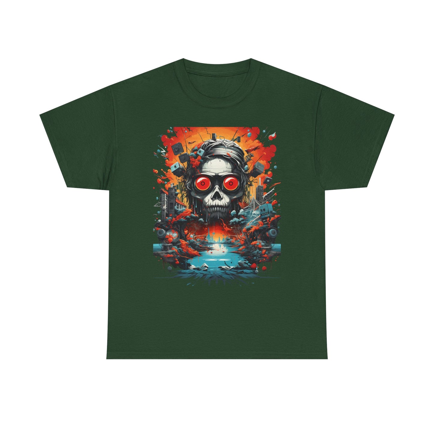 Skull Pilot Graphic Tee — Retro Apocalypse Aviation Design
