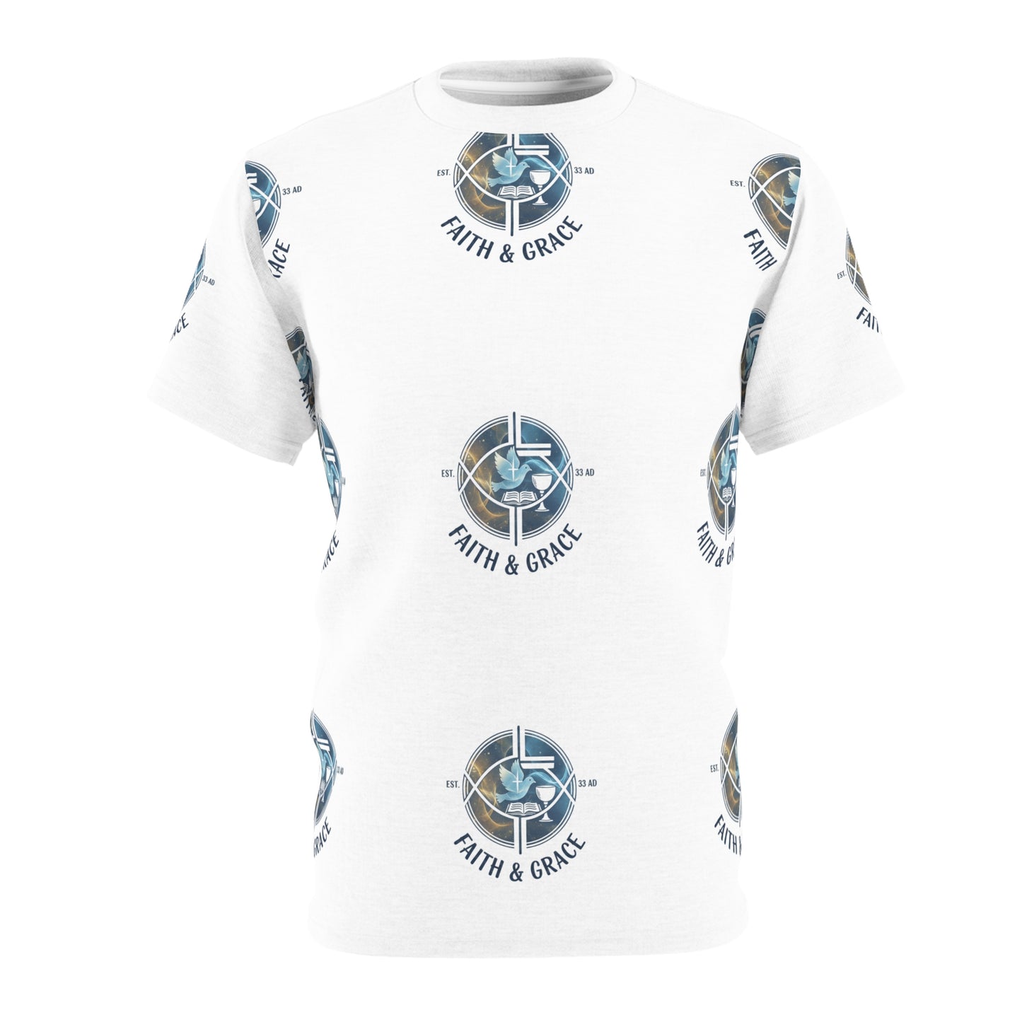 Faith & Grace Cut & Sew Tee — All-Over Print Unisex Shirt