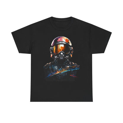 Cyberpunk Astronaut T-Shirt – Futuristic Space Helmet Graphic Tee | Neon Sci-Fi Streetwear Shirt | Gamer Aesthetic Clothing
