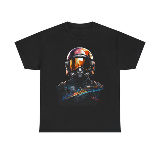 Cyberpunk Astronaut T-Shirt – Futuristic Space Helmet Graphic Tee | Neon Sci-Fi Streetwear Shirt | Gamer Aesthetic Clothing