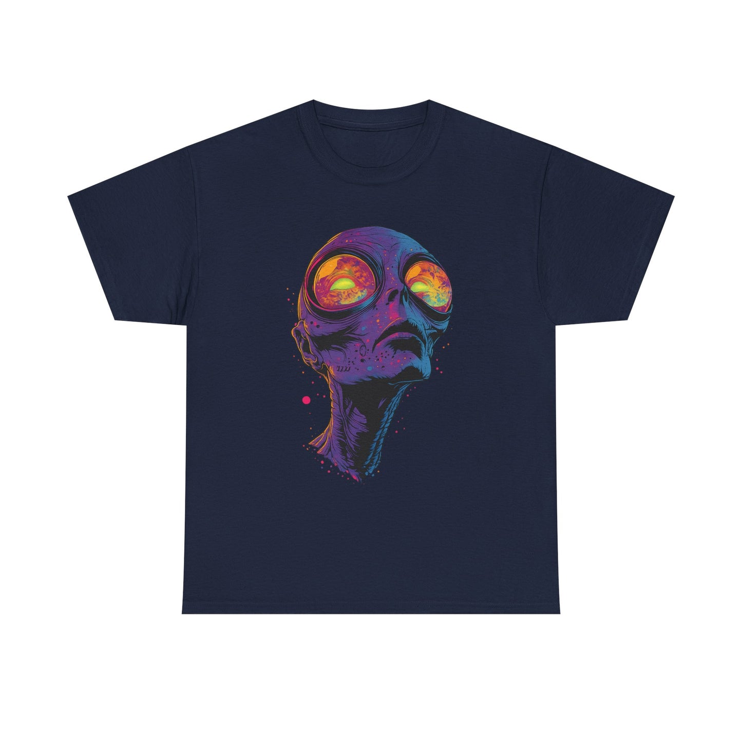 Psychedelic Alien Skull T-Shirt — Neon Trippy Space Art Tee