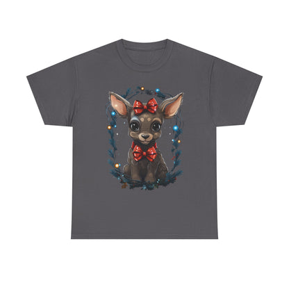 T-Shirt — Cute Chihuahua Puppy with Red Bows Christmas Graphic Tee