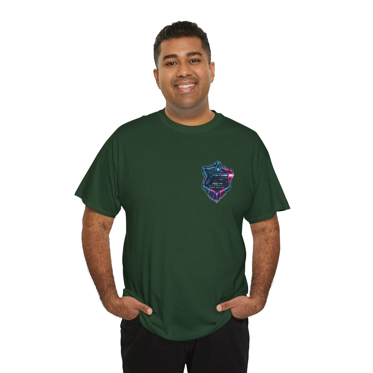 Neon Outlaw Cyberpunk Graphic T-Shirt - product view