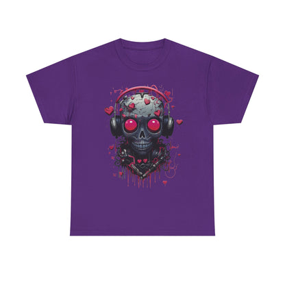 Emo Skull Headphones Graphic T-Shirt - product view