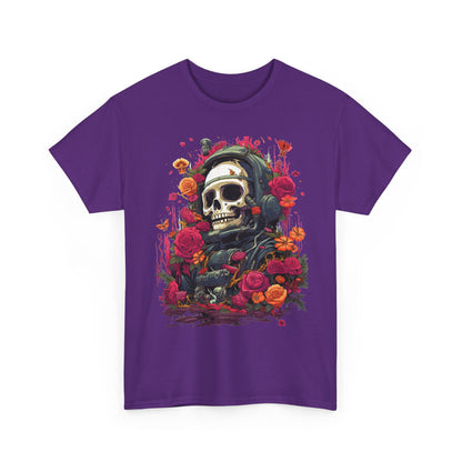 Floral Astronaut Skull Graphic T-Shirt - product view