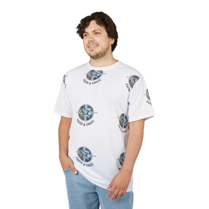 Faith & Grace Cut & Sew Tee — All-Over Print Unisex Shirt
