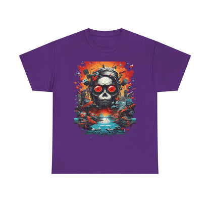 Skull Pilot Graphic Tee — Retro Apocalypse Aviation Design