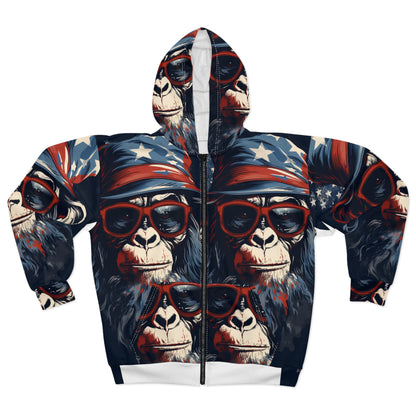 Patriotic Monkey All-Over Print Hoodie - product view