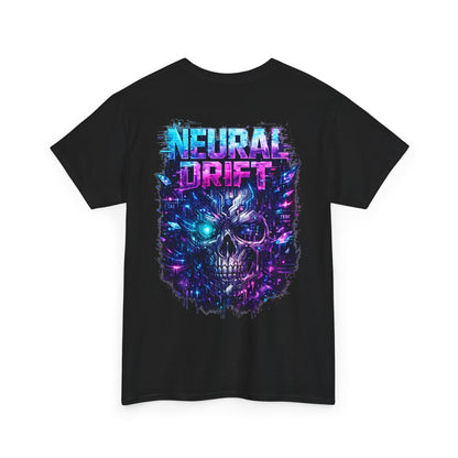 Neural Drift Cyberpunk Skull T-Shirt - product view