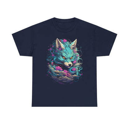 Mystic Wolf T-Shirt — Neon Cosmic Fox Graphic Tee