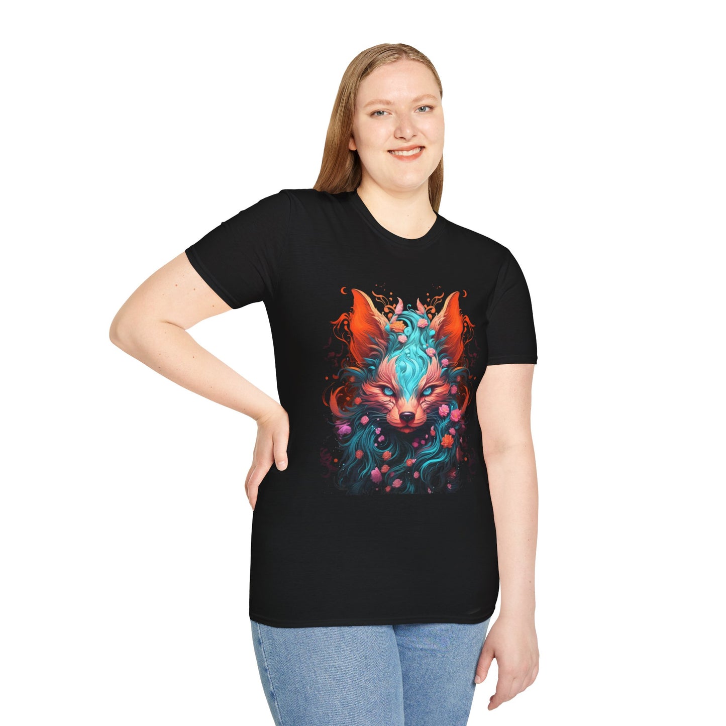 Mystic Fox Graphic T-Shirt — Vibrant Fantasy Fox Art Tee