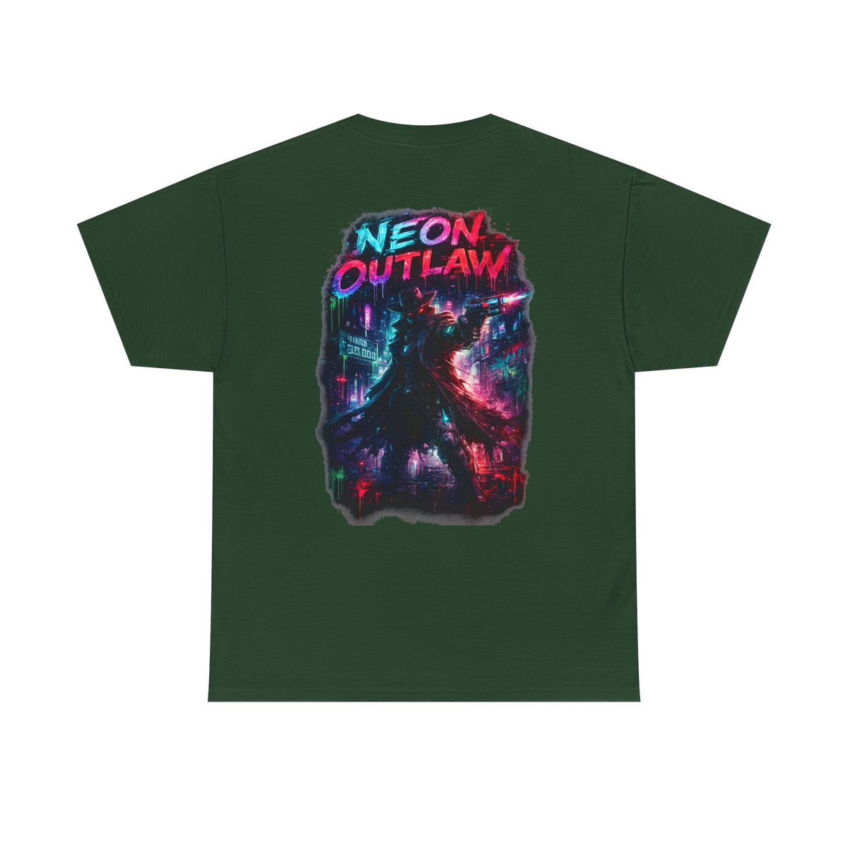 Neon Outlaw Cyberpunk Graphic T-Shirt - product view