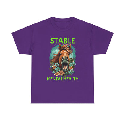 Stable Mental Health Horse Tee – Funny Horse Graphic T-Shirt