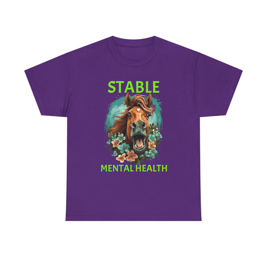 Stable Mental Health Horse Tee – Funny Horse Graphic T-Shirt