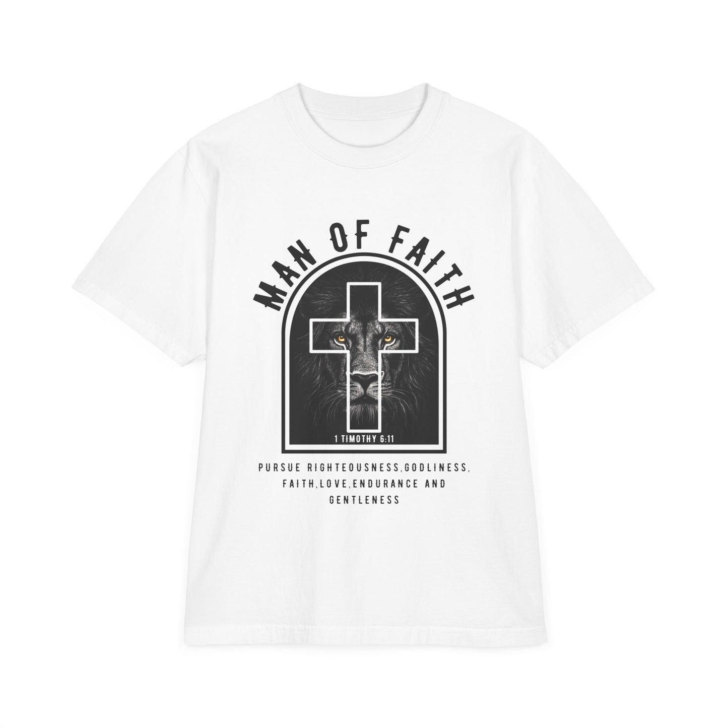 Man of Faith T-Shirt — Cross & Lion Christian Tee