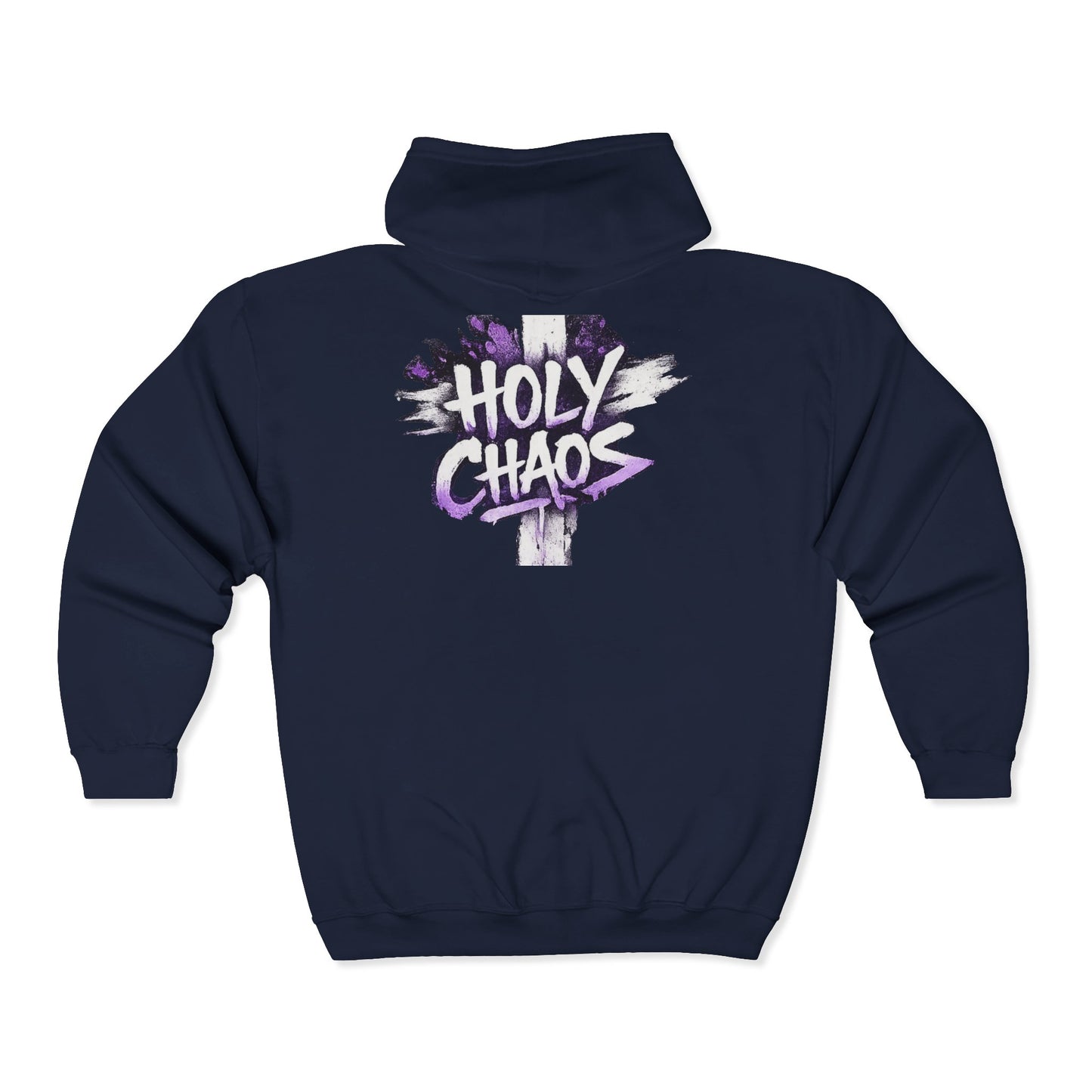 Holy Chaos Zip Hoodie — Christian Graphic Full‑Zip Sweatshirt