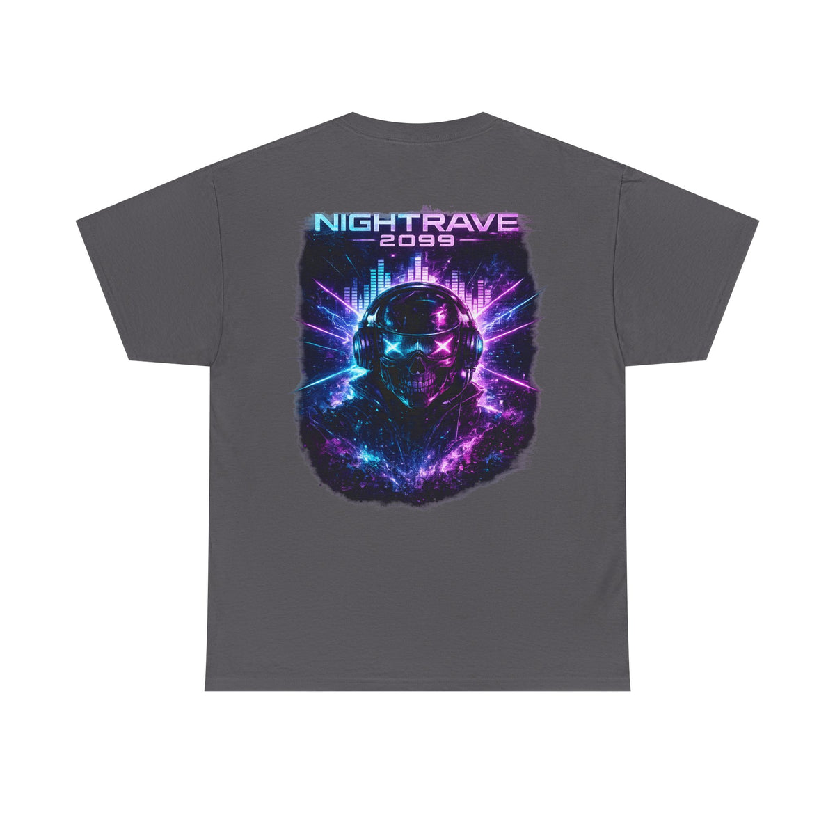 Nightrave 2099 Cyberpunk Skull DJ T-Shirt - product view