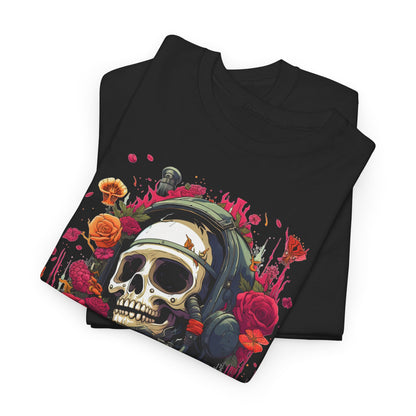 Floral Astronaut Skull Graphic T-Shirt - product view