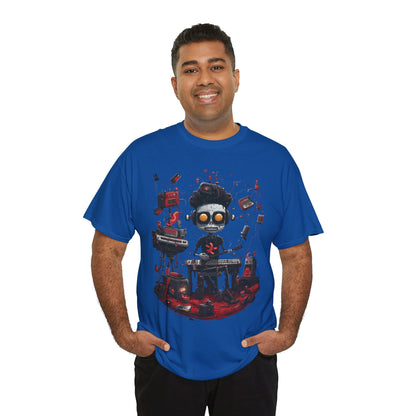 Cyberpunk Skull DJ T-Shirt — Neon Gamer Streetwear