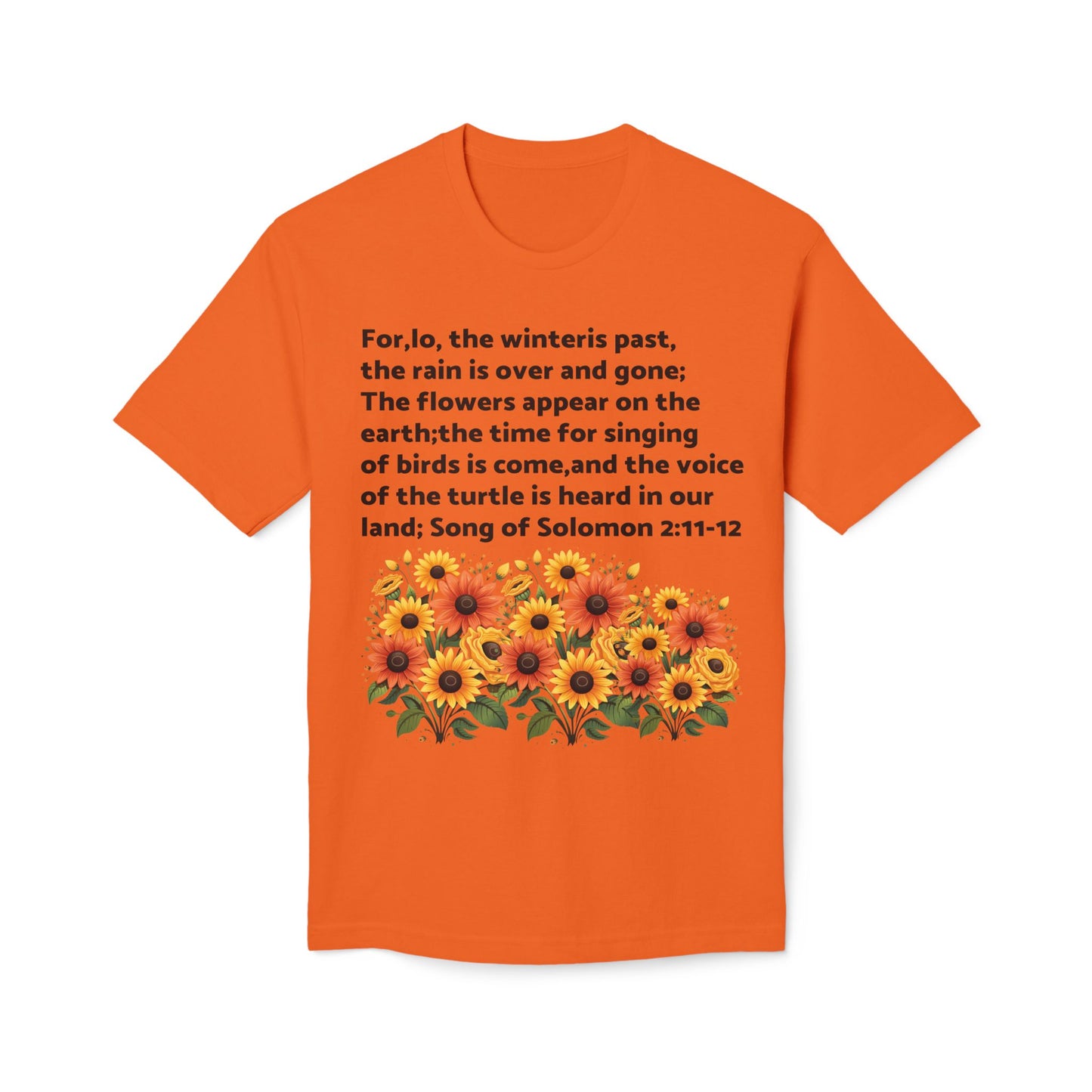 Sunflower Scripture T-Shirt — Song of Solomon 2:11-12 Floral Tee