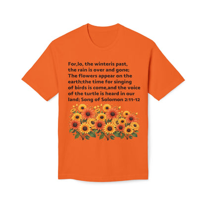 Sunflower Scripture T-Shirt — Song of Solomon 2:11-12 Floral Tee