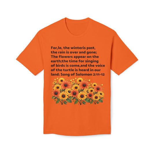 Sunflower Scripture T-Shirt — Song of Solomon 2:11-12 Floral Tee