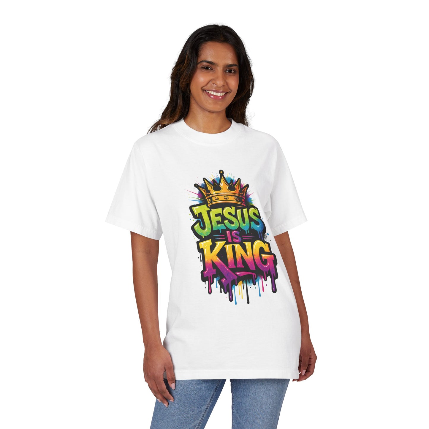 Jesus Is King T-Shirt — Colorful Graffiti Faith Tee