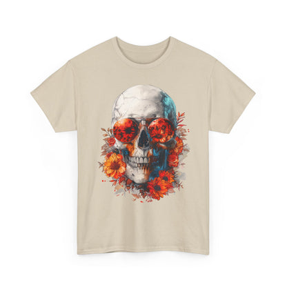 Floral Skull Sunglasses Graphic T-Shirt - product view