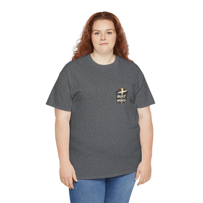 Built By Grace Christian Graphic T-Shirt | Still Under Construction Faith Streetwear Tee