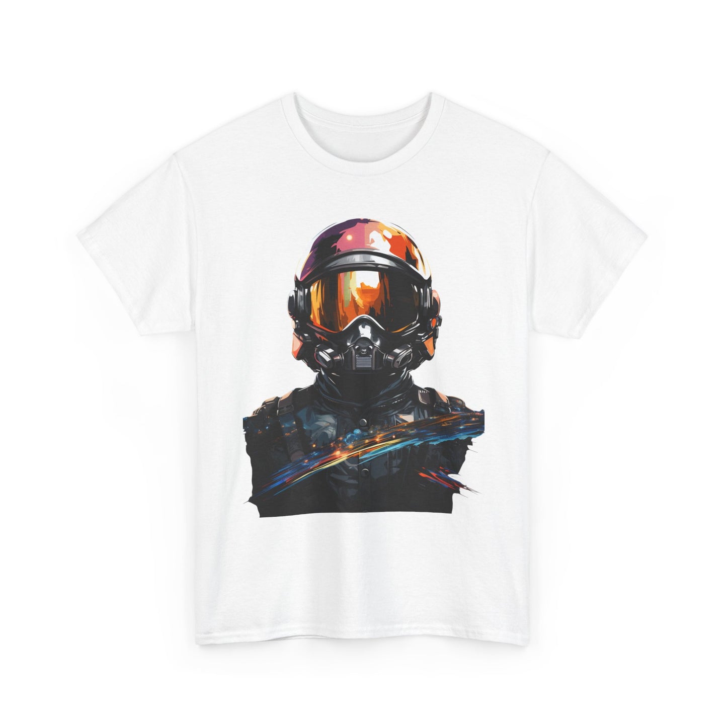 Cyberpunk Astronaut T-Shirt – Futuristic Space Helmet Graphic Tee | Neon Sci-Fi Streetwear Shirt | Gamer Aesthetic Clothing