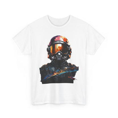 Cyberpunk Astronaut T-Shirt – Futuristic Space Helmet Graphic Tee | Neon Sci-Fi Streetwear Shirt | Gamer Aesthetic Clothing
