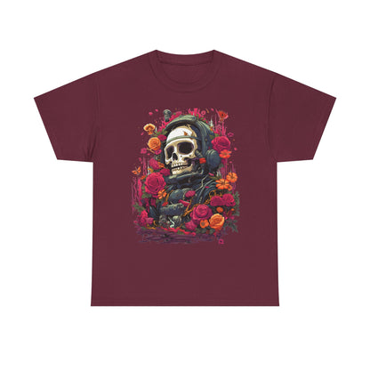 Floral Astronaut Skull Graphic T-Shirt - product view