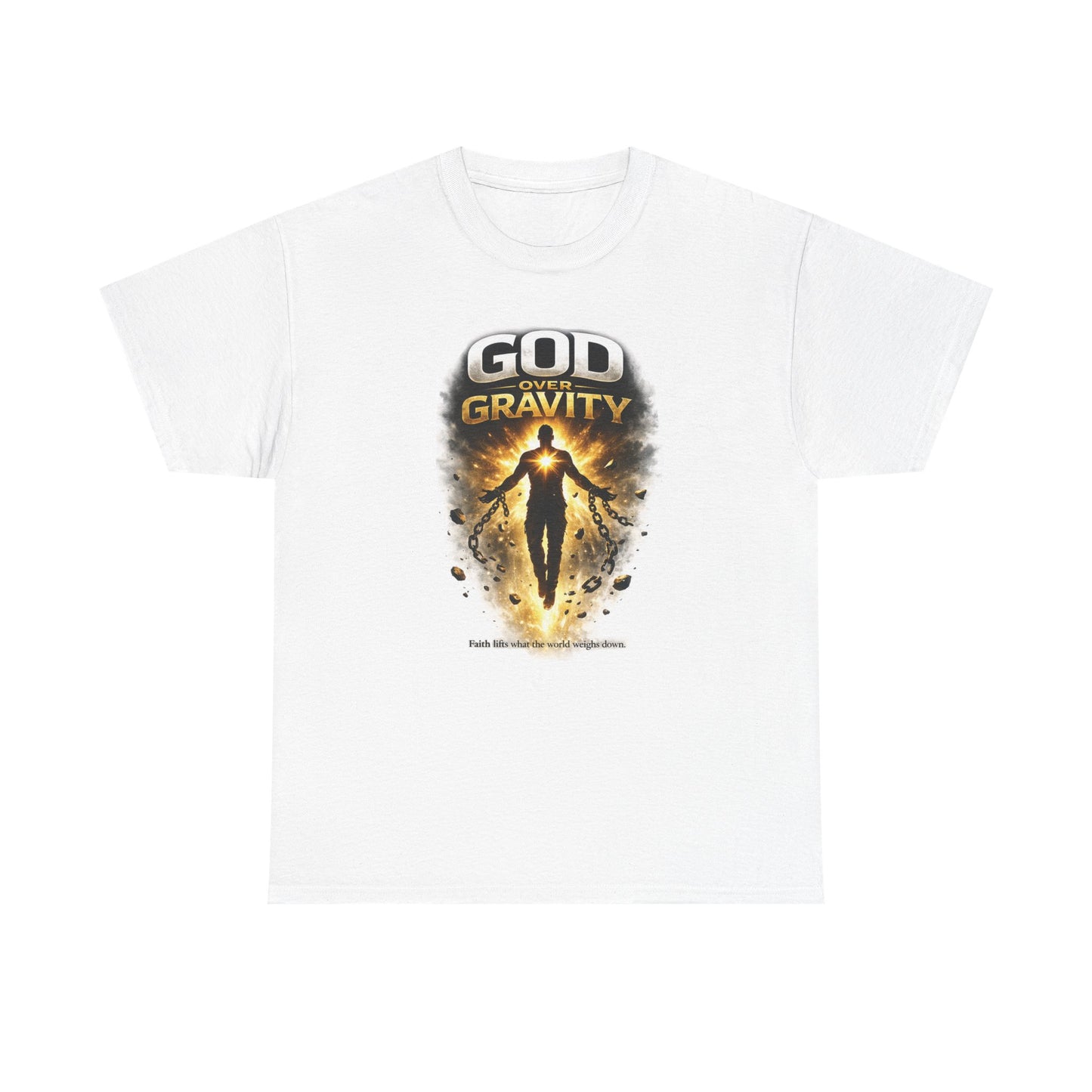 T-Shirt — "God Over Gravity" Inspirational Faith Tee
