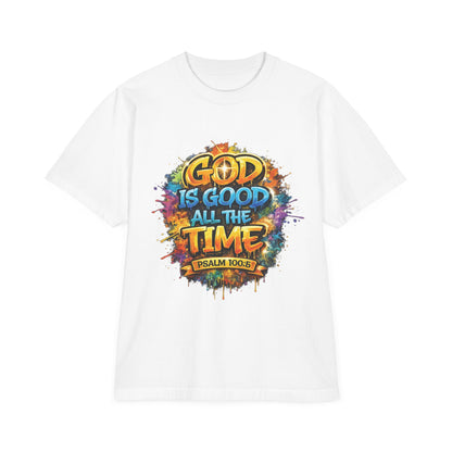 God Is Good All The Time T-Shirt — Colorful Christian Faith Tee (Psalm 100:5)