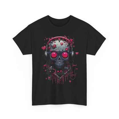 Emo Skull Headphones Graphic T-Shirt - product view